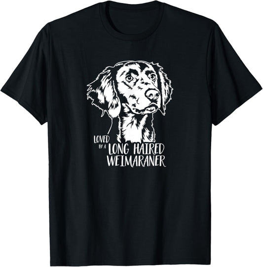 Loved by a Long Haired Weimaraner saying dog mom Weimaraner Women T-Shirt - T-Shirt | Black