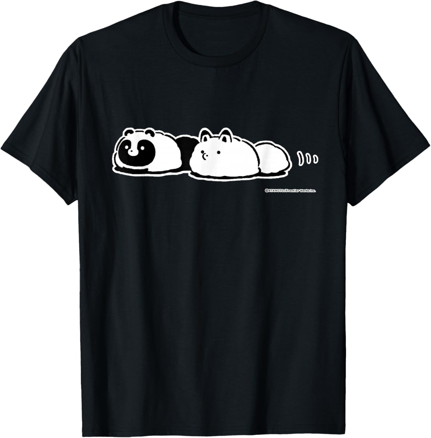 Tanuki to Kitsune (Raccoon dog & Fox) (Wriggling) T-Shirt - T-Shirt | Black