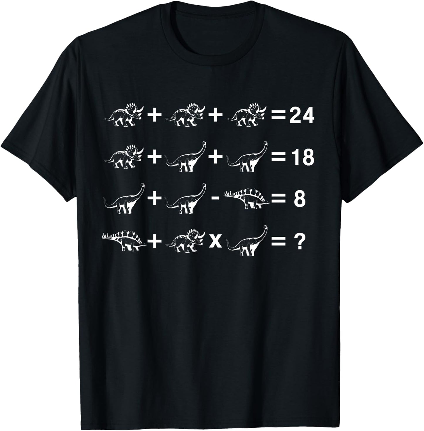 Dinosaurs math puzzle T-Shirt - T-Shirt | Black