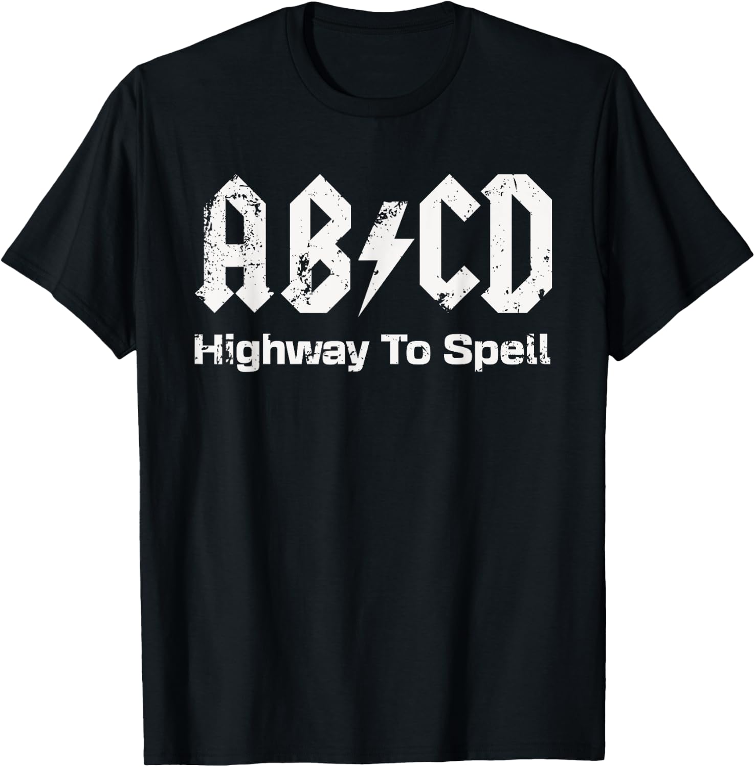Boys Girls Teachers - Funny ABCD Highway To Spell Vintage T-Shirt - T-Shirt | Black