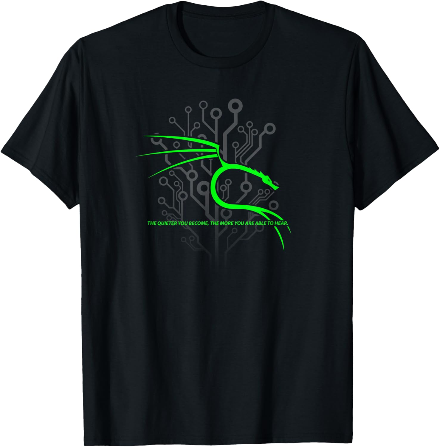 Backtrack Kali Linux with Dragon and Tagline - Green T-Shirt - T-Shirt | Black