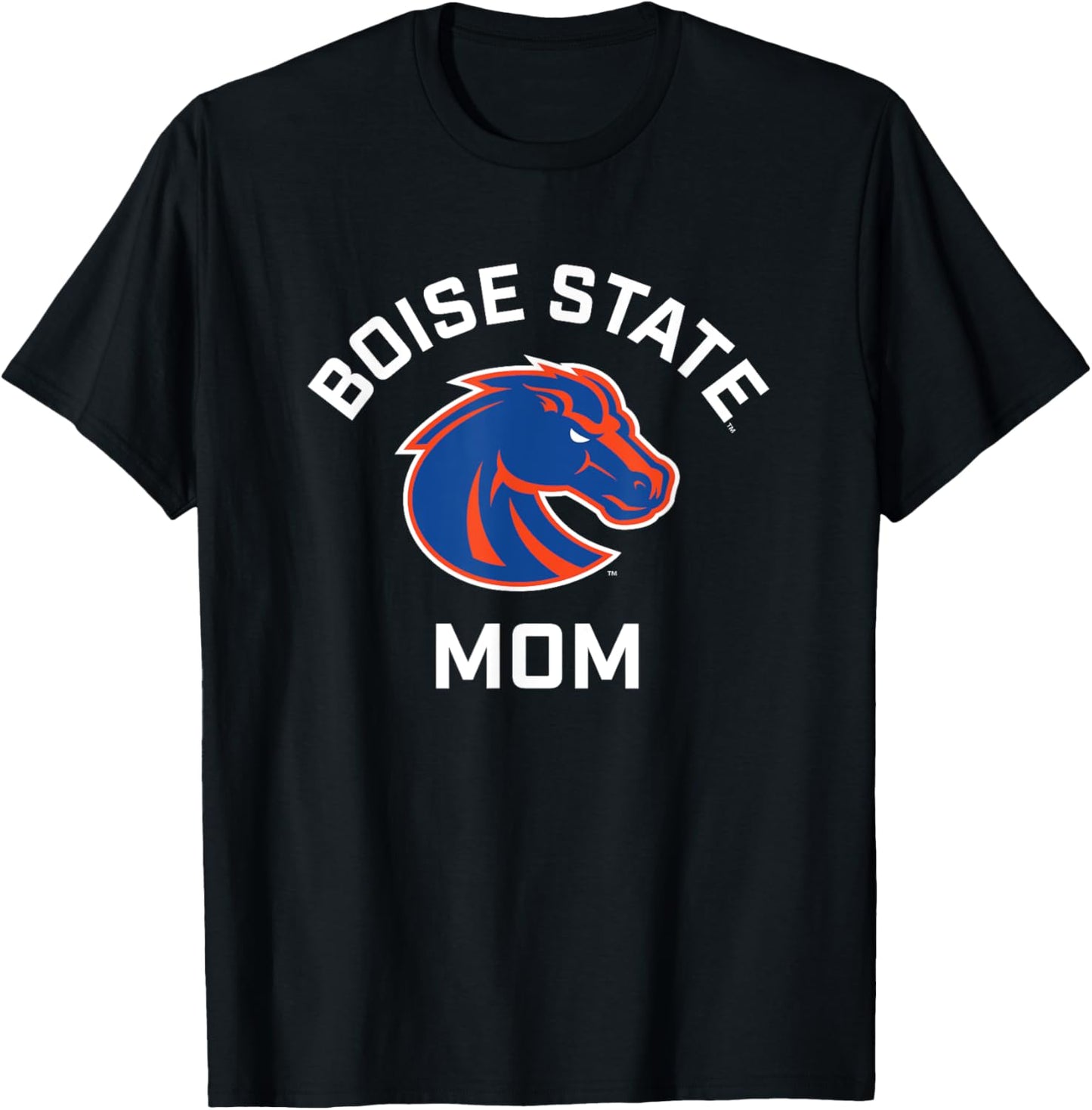 Boise State University BSU Broncos Arched Mom T-Shirt - T-Shirt | Black