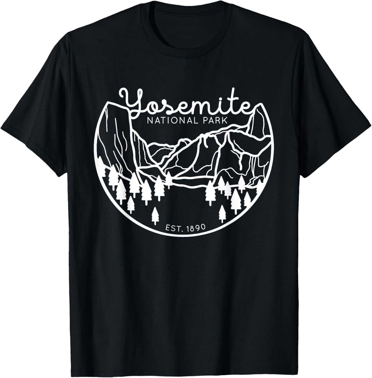 Yosemite National Park 1890 California Sierra Nevada T-Shirt - T-Shirt | Black