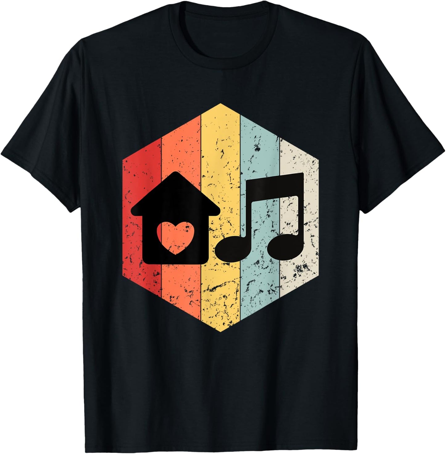 Retro House Music Vintage Graphic Boys Women Kids T-Shirt - T-Shirt | Black
