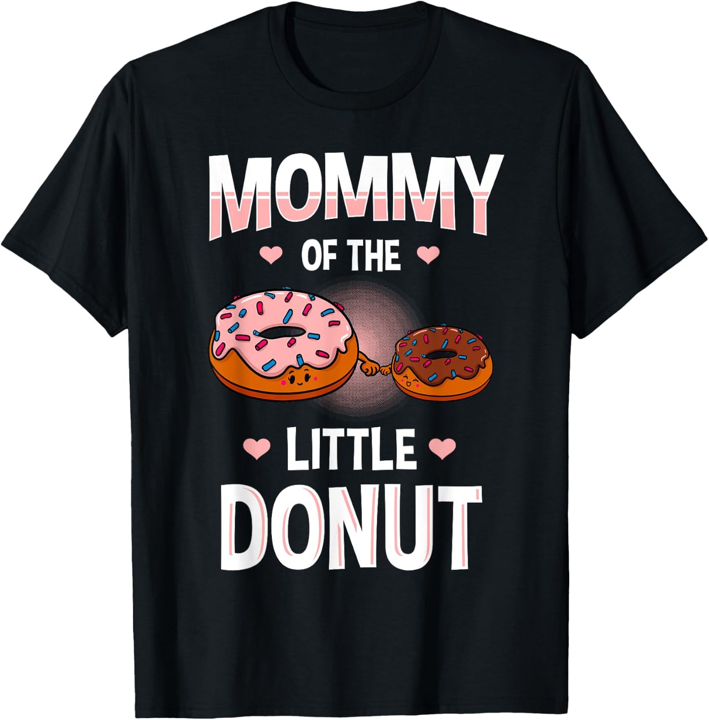 Mommy Of The Little Donut Gender Reveal Announcement T-Shirt - T-Shirt | Black