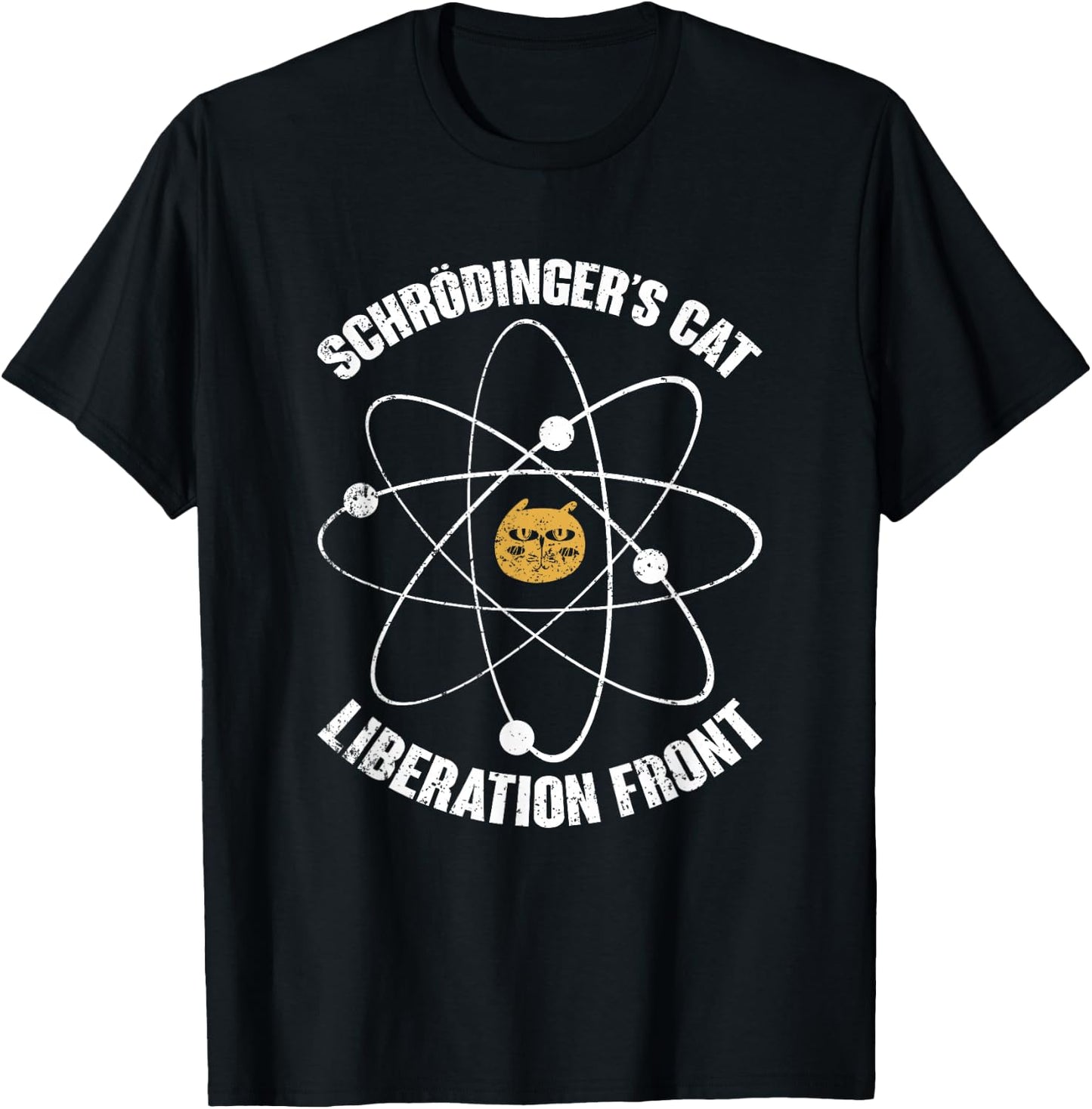 Schrödingers Cat Liberation Front Funny Physics T-Shirt - T-Shirt | Black