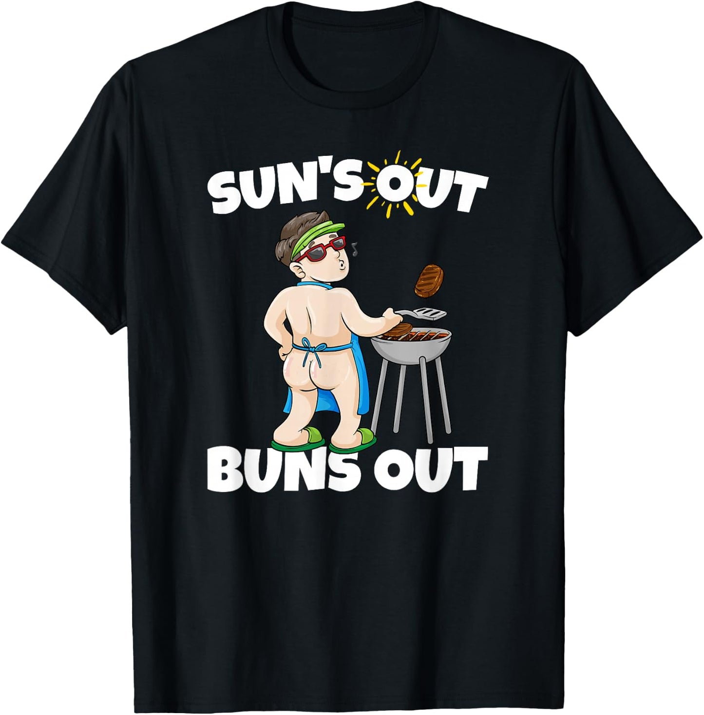 Suns Out Buns Out I Barbecue Pulled Pork Steak BBQ Grilling Men Women T-Shirt - T-Shirt | Black