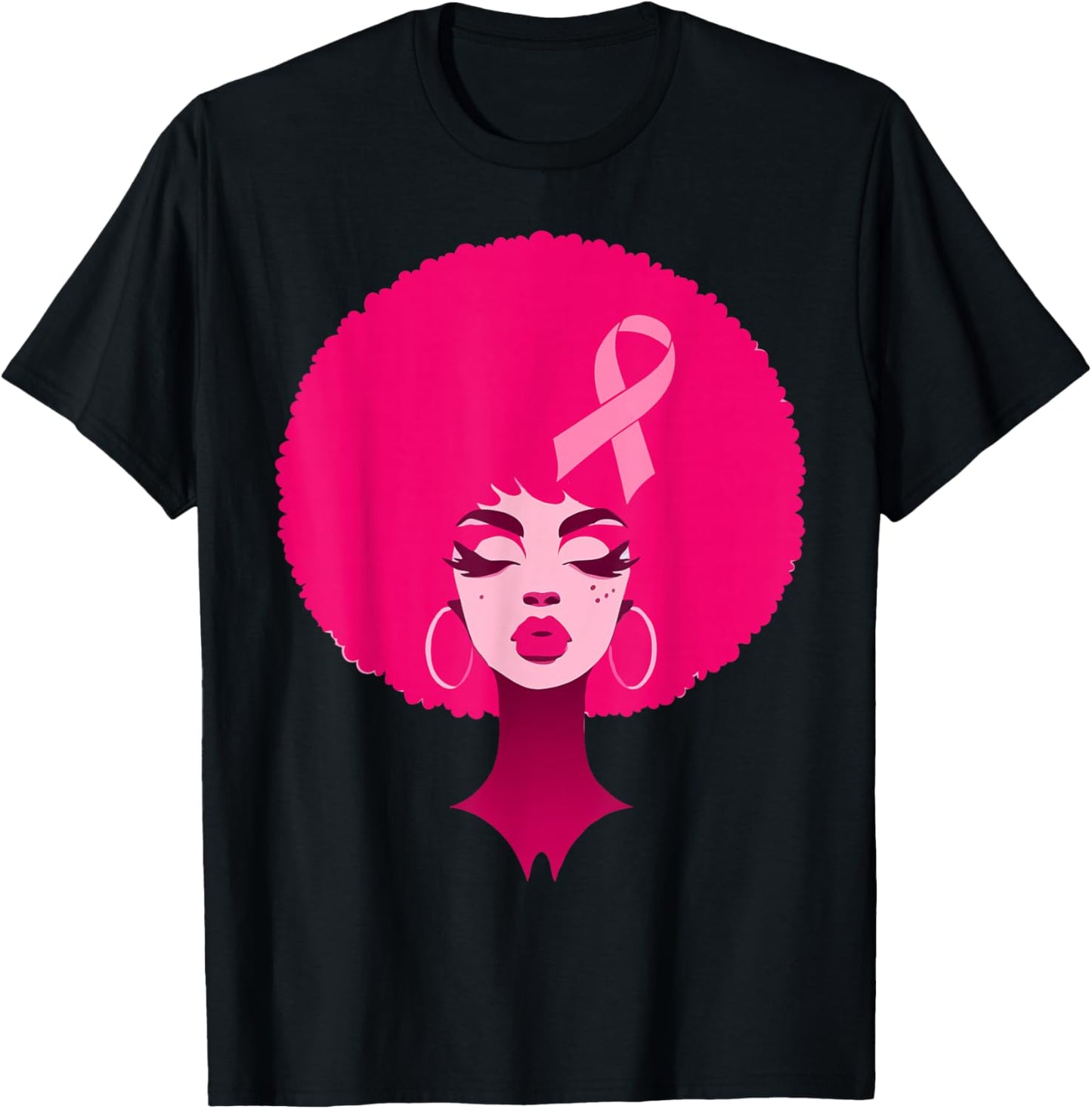 Breast Cancer Black African American Women Support Pink T-Shirt - T-Shirt | Black