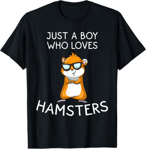 Funny Hamster Gift Kids And Boys Cool Tiny Rat Pet Lover T-Shirt - T-Shirt | Black
