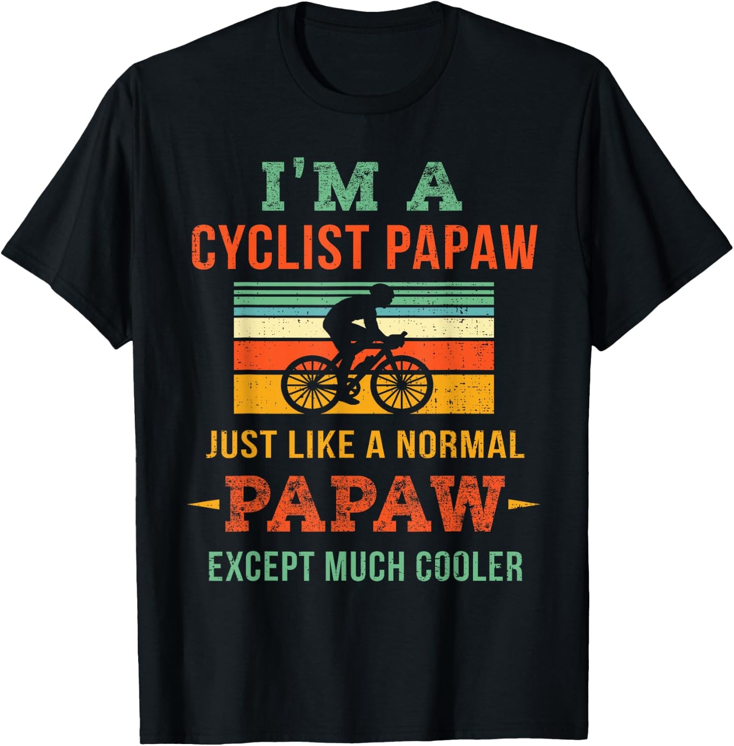 Retro Cyclist Papaw Gift Grandpa Cycling Road Biking T-Shirt - T-Shirt | Black