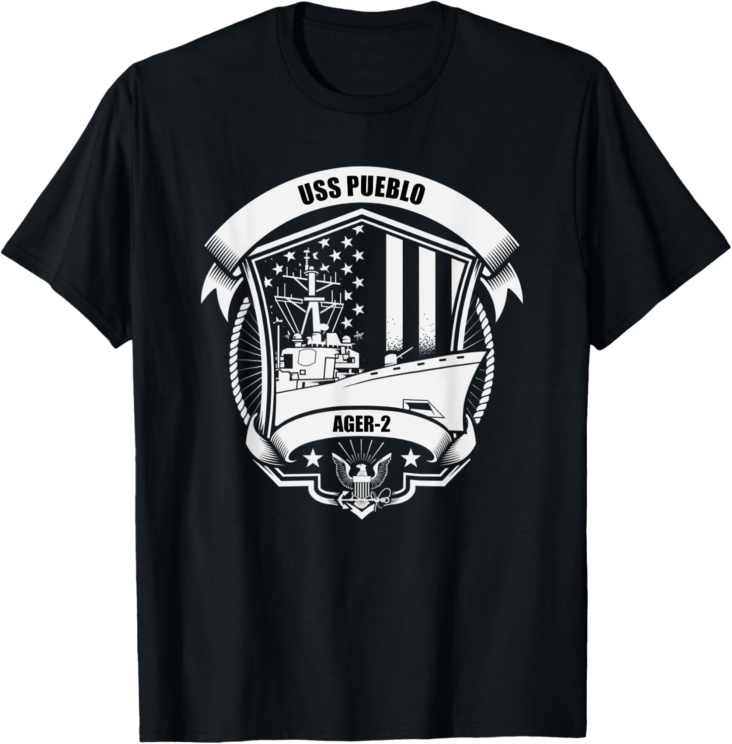 USS Pueblo AGER-2 T-Shirt - T-Shirt | Black