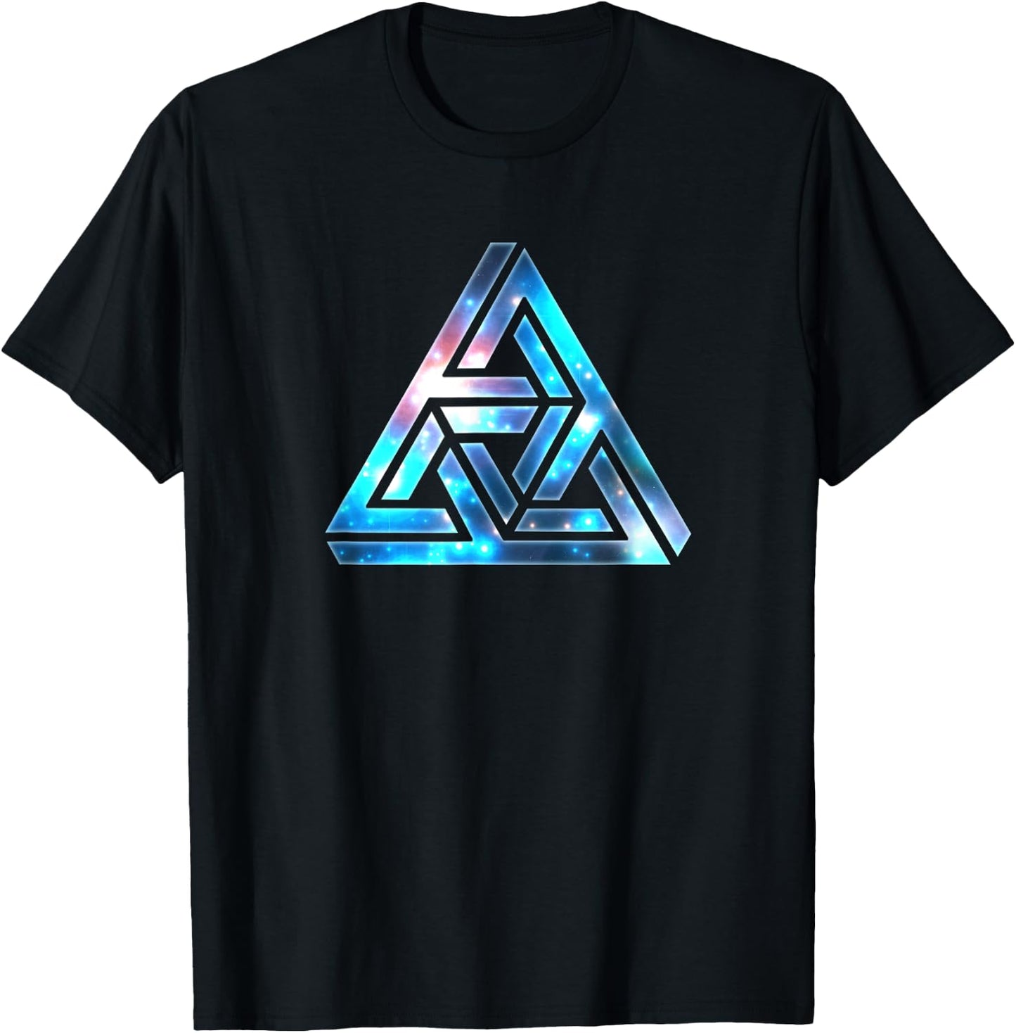 Impossible Triangle Optical Illusion Penrose Maths T-Shirt - T-Shirt | Black