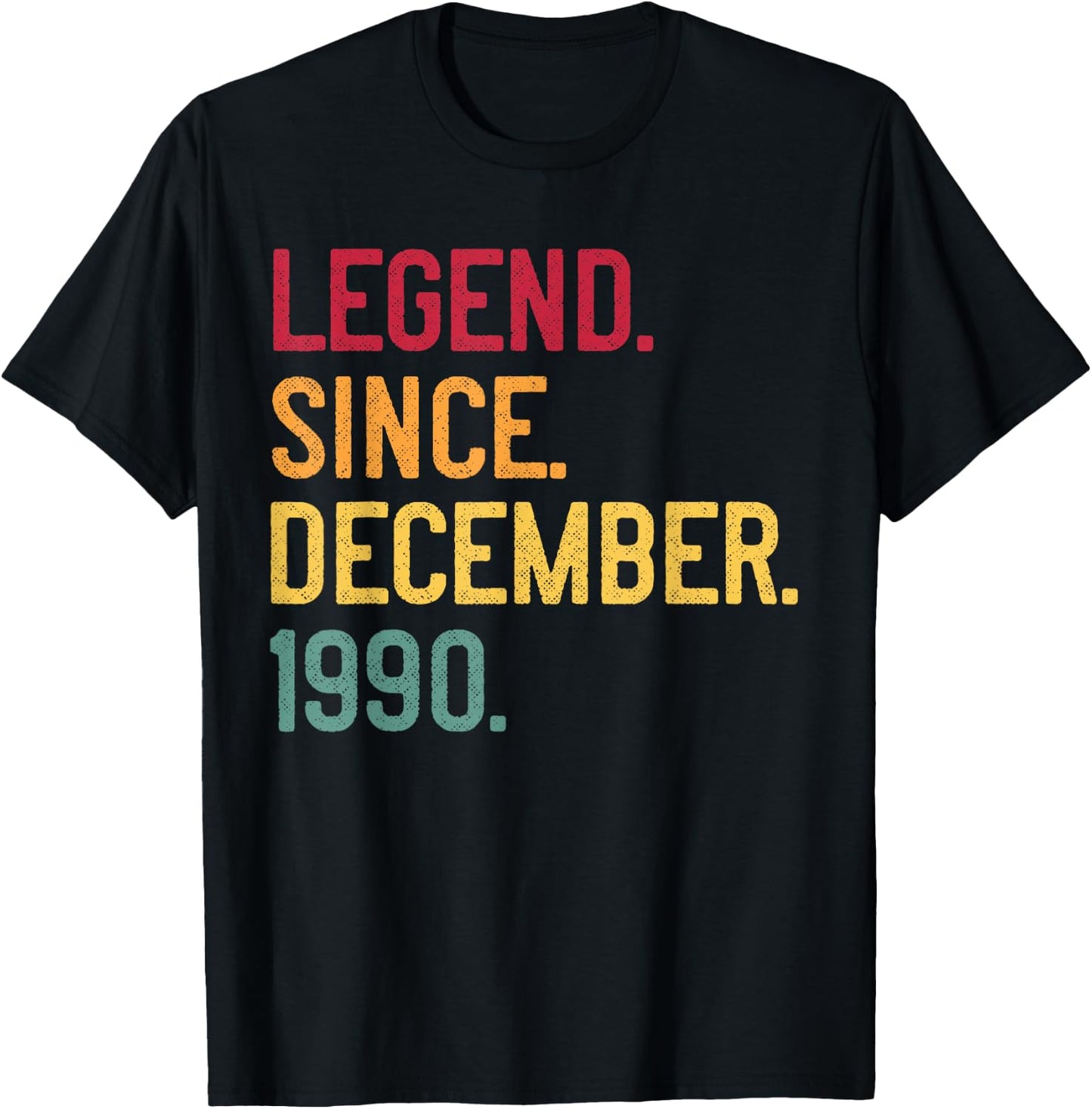 Legend Since December 1990 30th Birthday Gift Retro Vintage T-Shirt - T-Shirt | Black