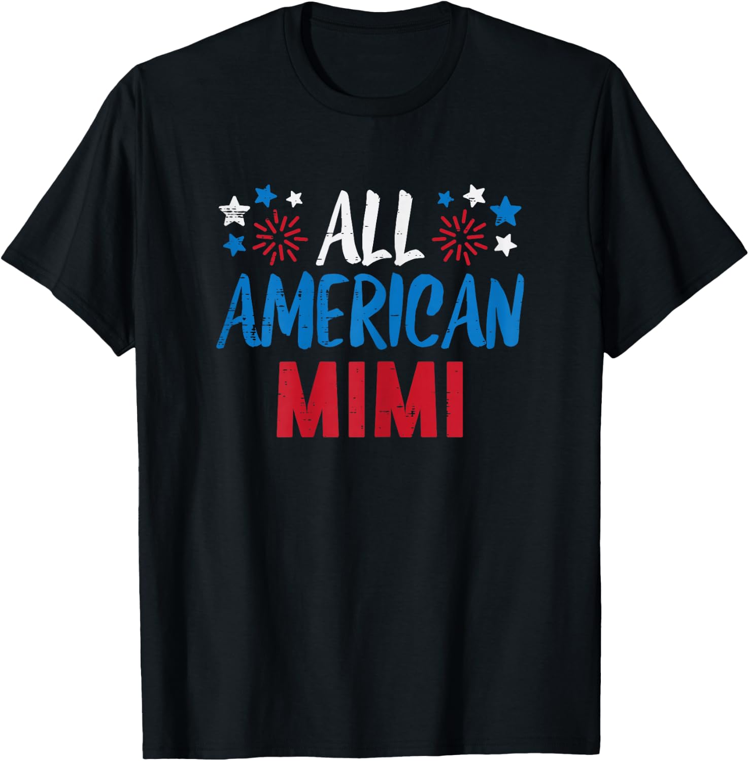 All American Mimi Grandma 4th July Matching Family Patriot T-Shirt - T-Shirt | Black