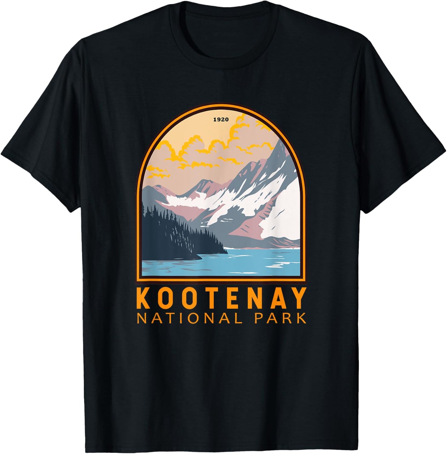 Kootenay National Park Canada Vintage Emblem T-Shirt - T-Shirt | Black
