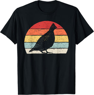 Vintage Retro Grouse T-Shirt - T-Shirt | Black