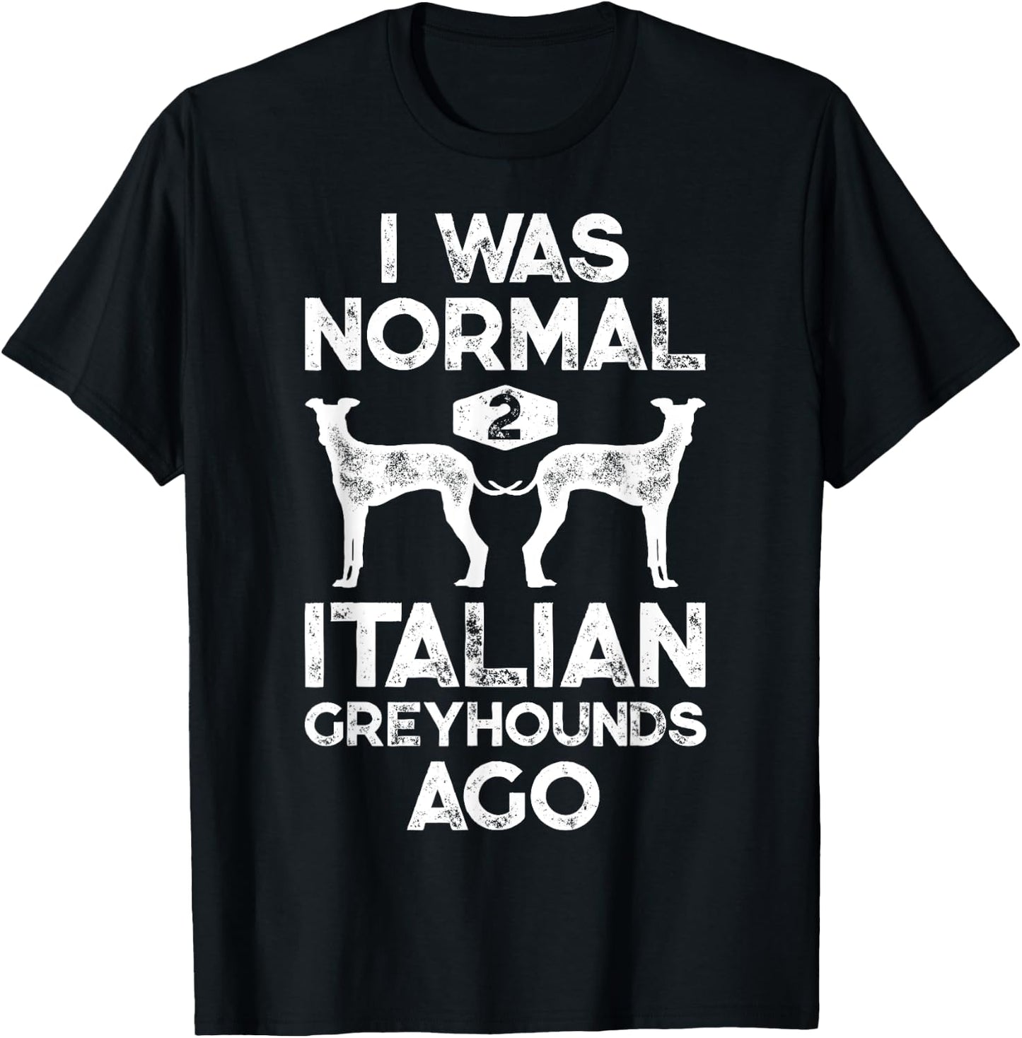 I Was Normal 2 Italian Greyhounds Ago Funny Dog Vintage Gift Women Kids T-Shirt - T-Shirt | Black