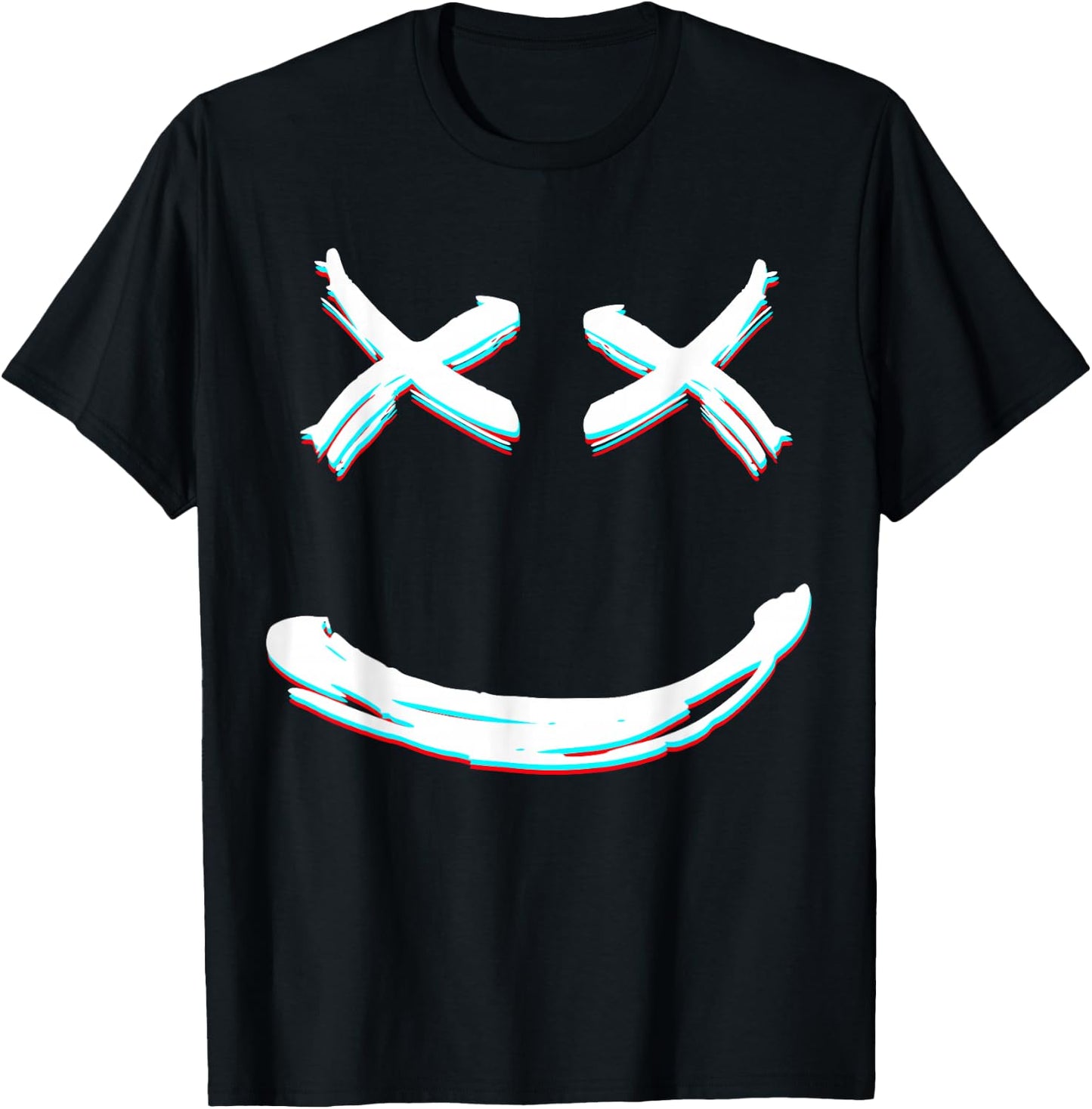 X Eyed Smile Face | X Eyes T-Shirt - T-Shirt | Black
