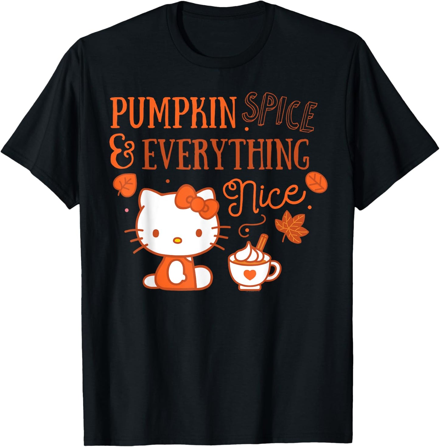 Hello Kitty Pumpkin Spice And Everything Nice T-Shirt - T-Shirt | Black