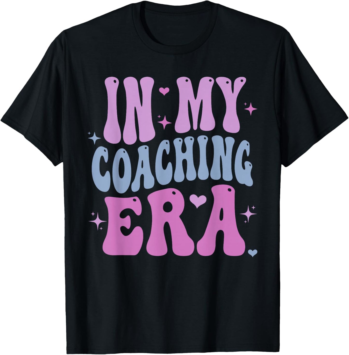 Groovy Coaching, In My Coaching Era, Retro Sports Coach T-Shirt - T-Shirt | Black