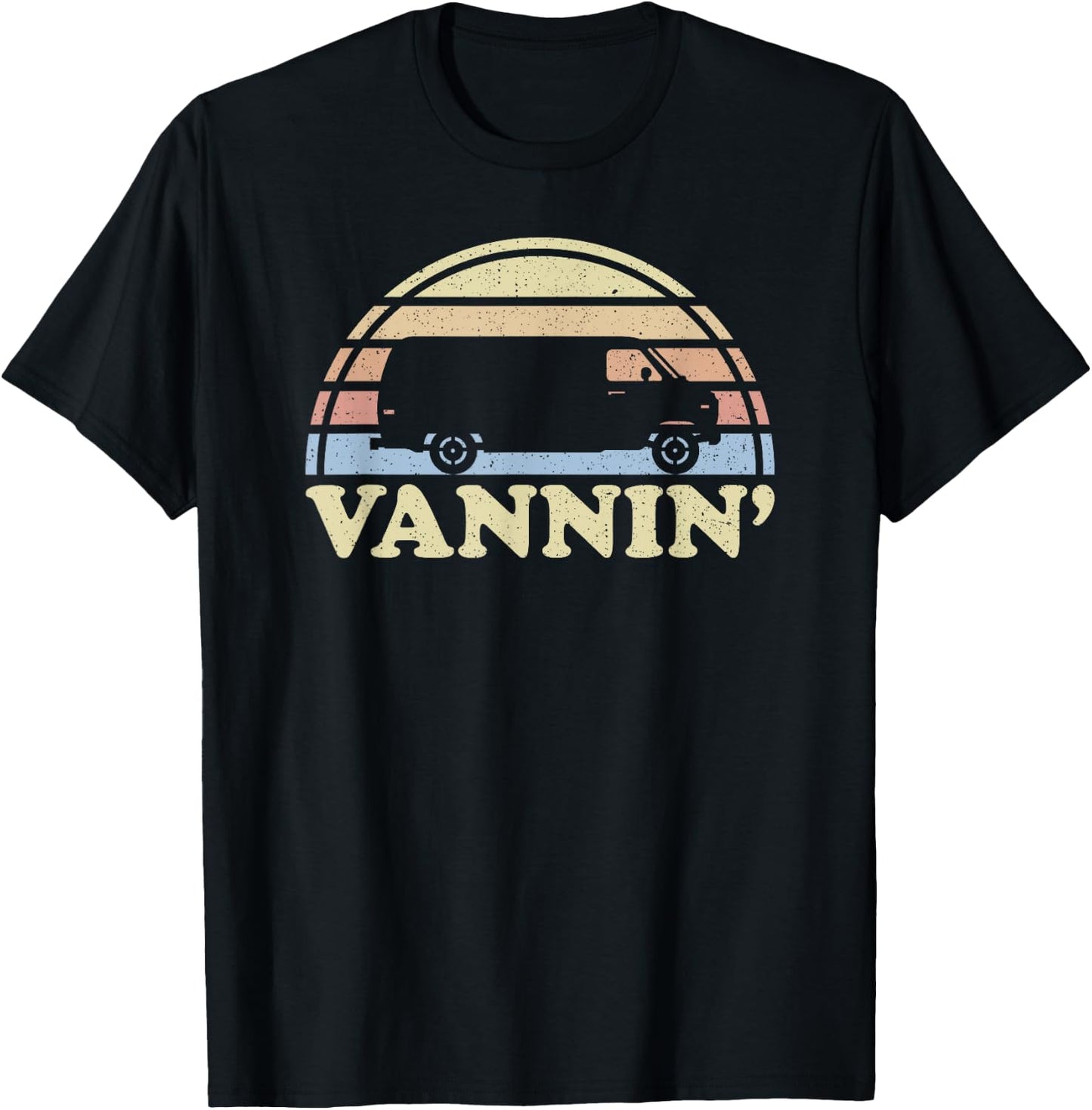 Vannin Van Life Retro Van Lovers Vanner Vantasy Camper T-Shirt - T-Shirt | Black
