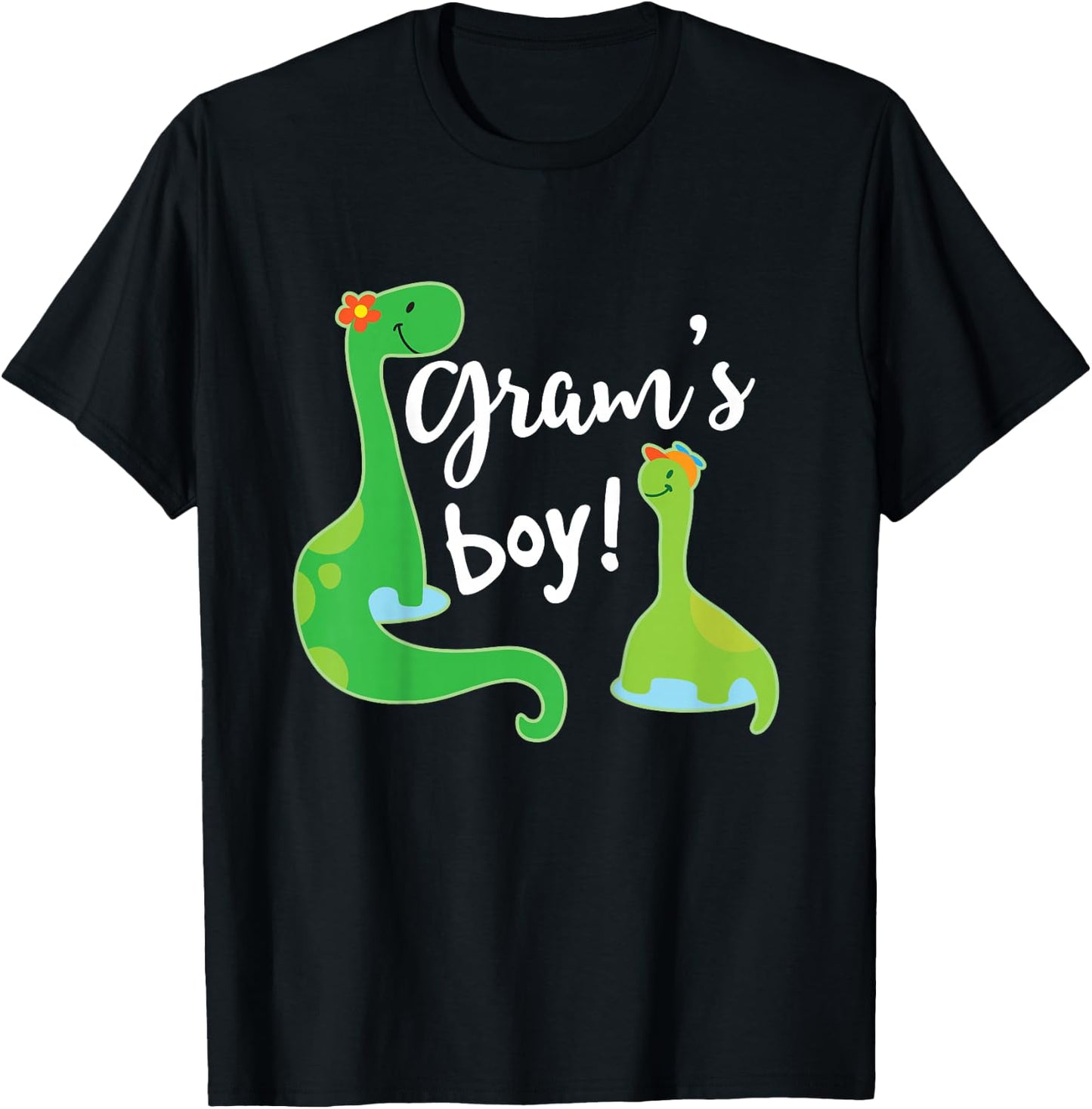 Kids Gram Loves Me Dinosaur Grandson T-Shirt - T-Shirt | Black