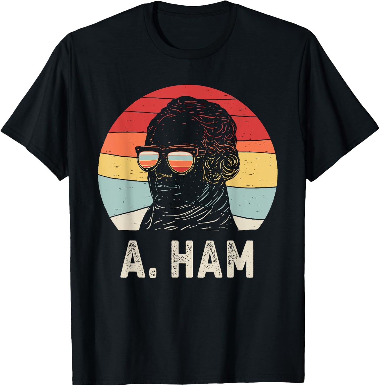 Vintage Retro Hamilton Wearing Sunglasses T-Shirt - T-Shirt | Black