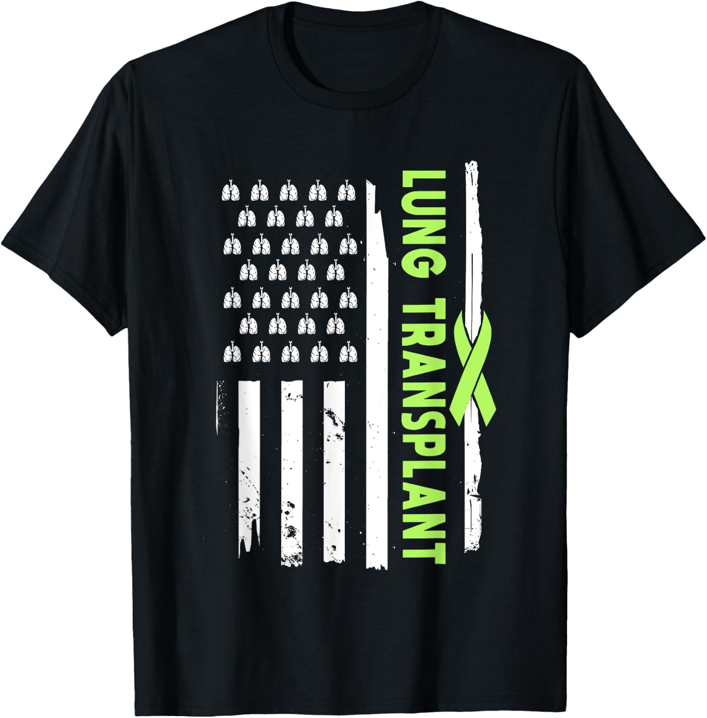 American Lung Transplant Survivor Pulmonary Transplantation T-Shirt - T-Shirt | Black