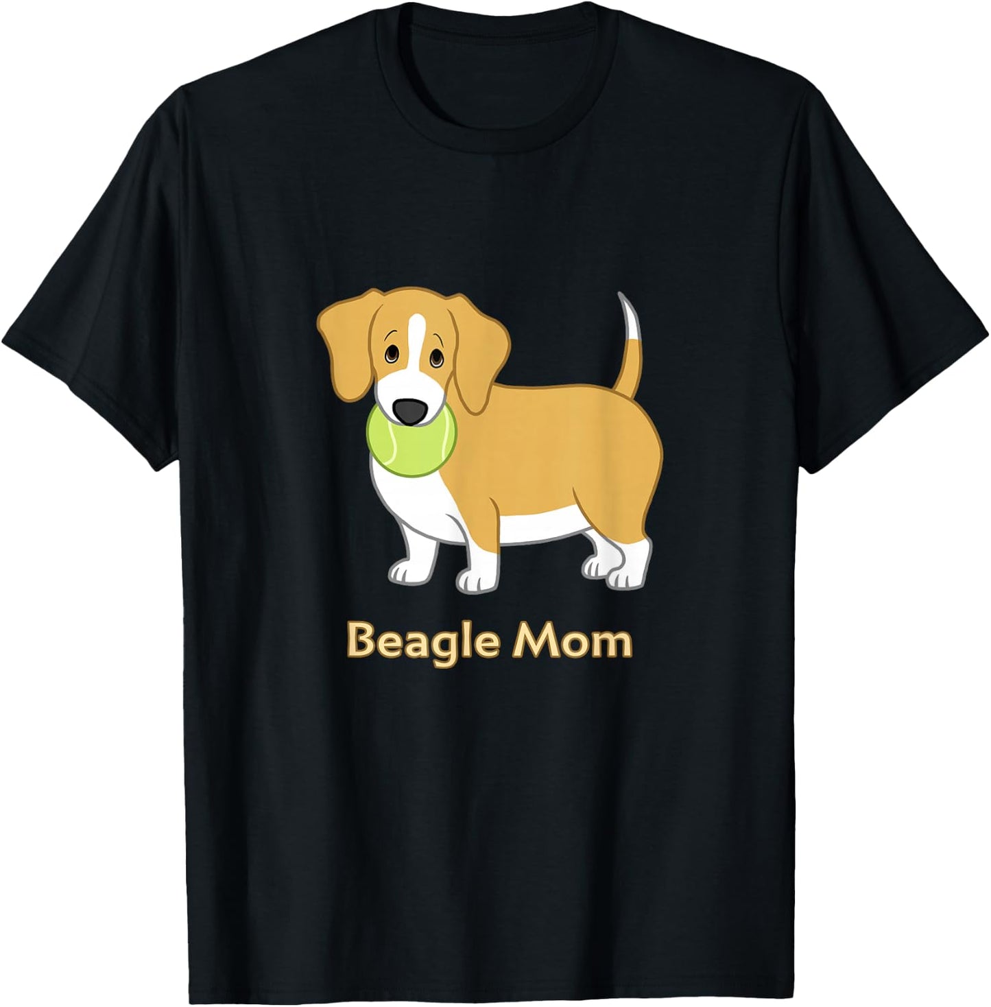 Funny Fat Lemon Yellow Beagle Mom Dog Lover T-Shirt - T-Shirt | Black