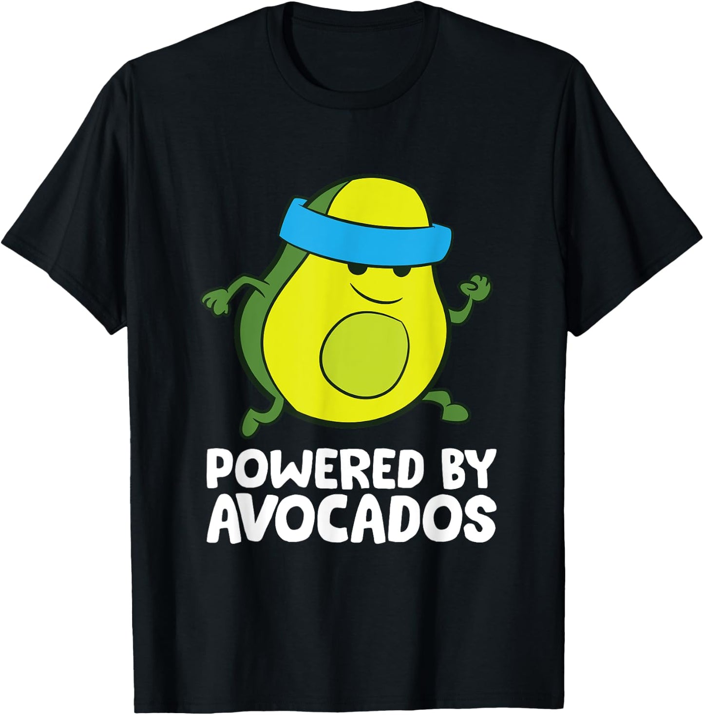 Avocado Marathon Running Avocado Powered By Avocados T-Shirt - T-Shirt | Black