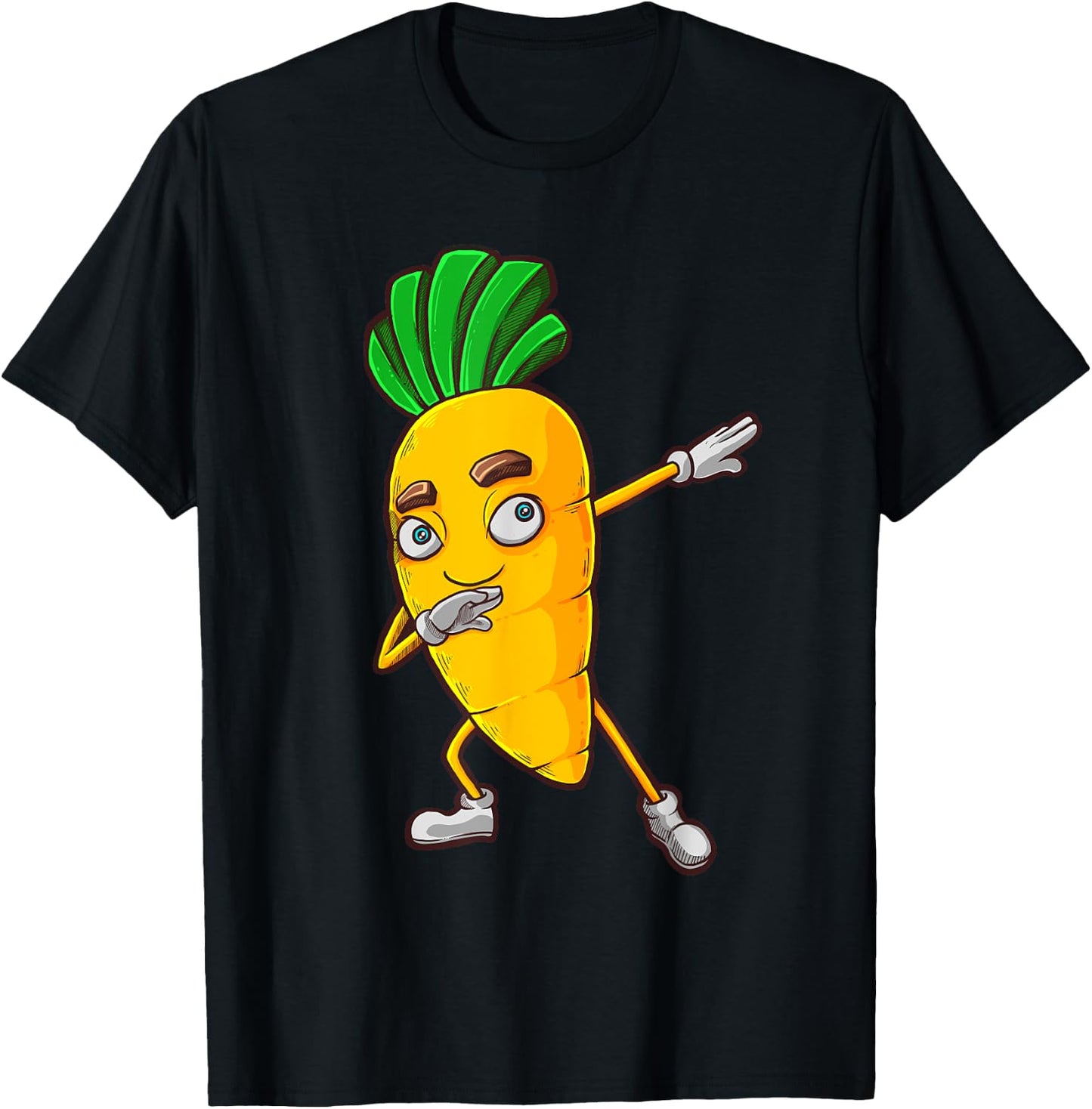 Funny Dabbing Carrot Gift | Cute Vegetable Lover Men Women T-Shirt - T-Shirt | Black