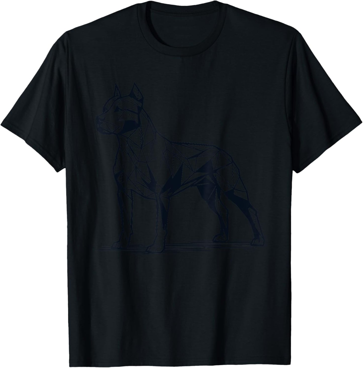 Geometric Line Art American Pit Bull Terrier Pittie APBT T-Shirt - T-Shirt | Black