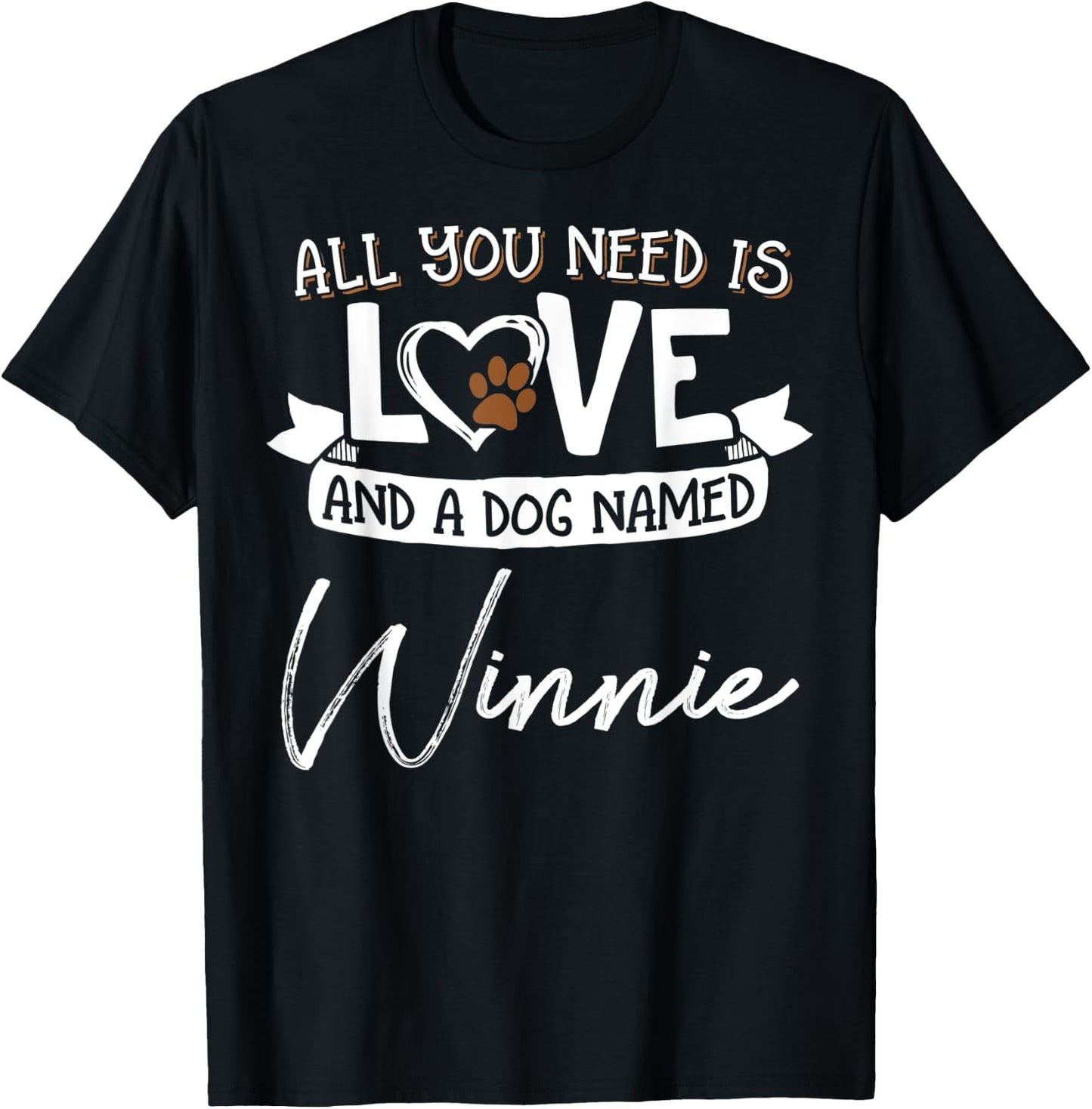 Cute Dog Named Winnie Shirt and Men T-Shirt - T-Shirt | Black