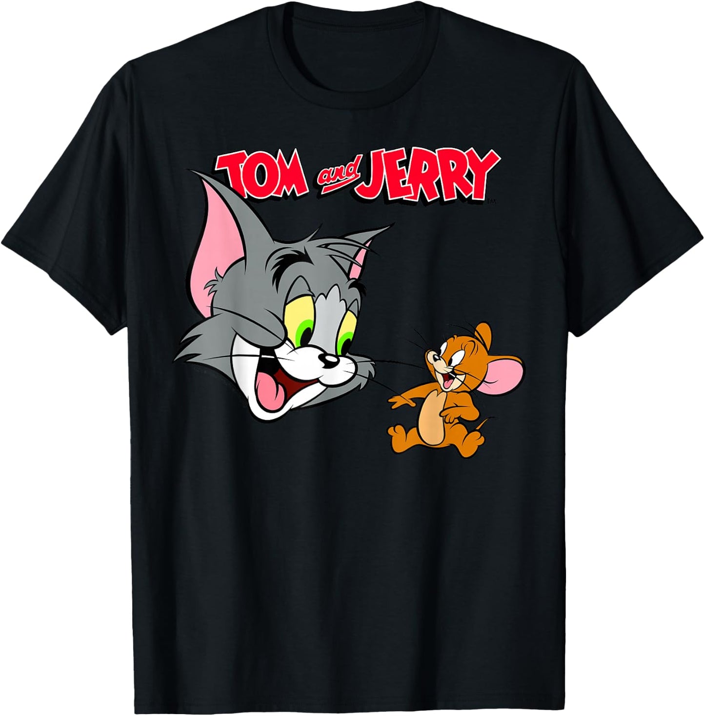 Tom and Jerry Logo Portrait T-Shirt - T-Shirt | Black