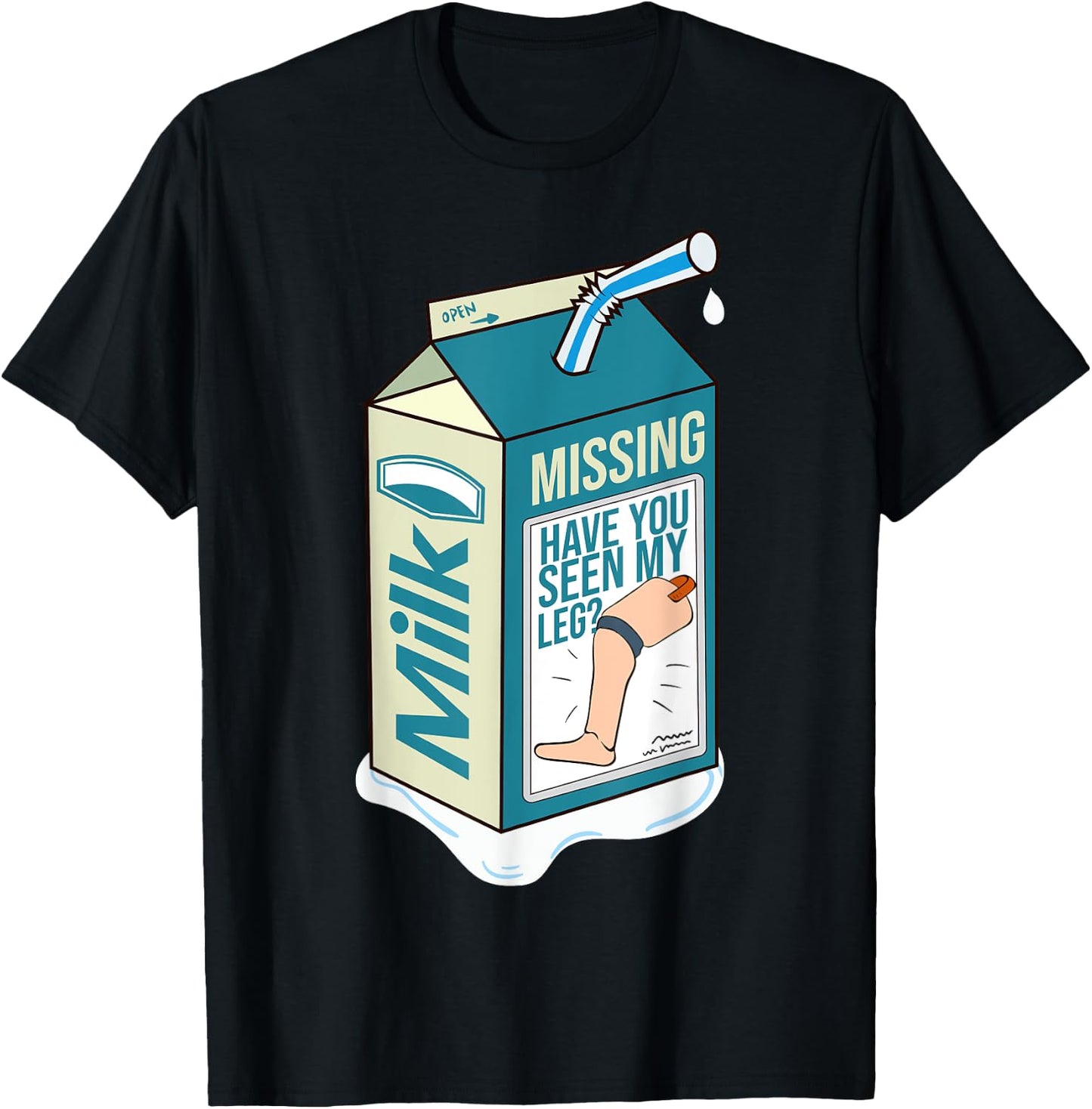 Amputee funny shirt Gift humor quote prosthetic joke T-Shirt - T-Shirt | Black