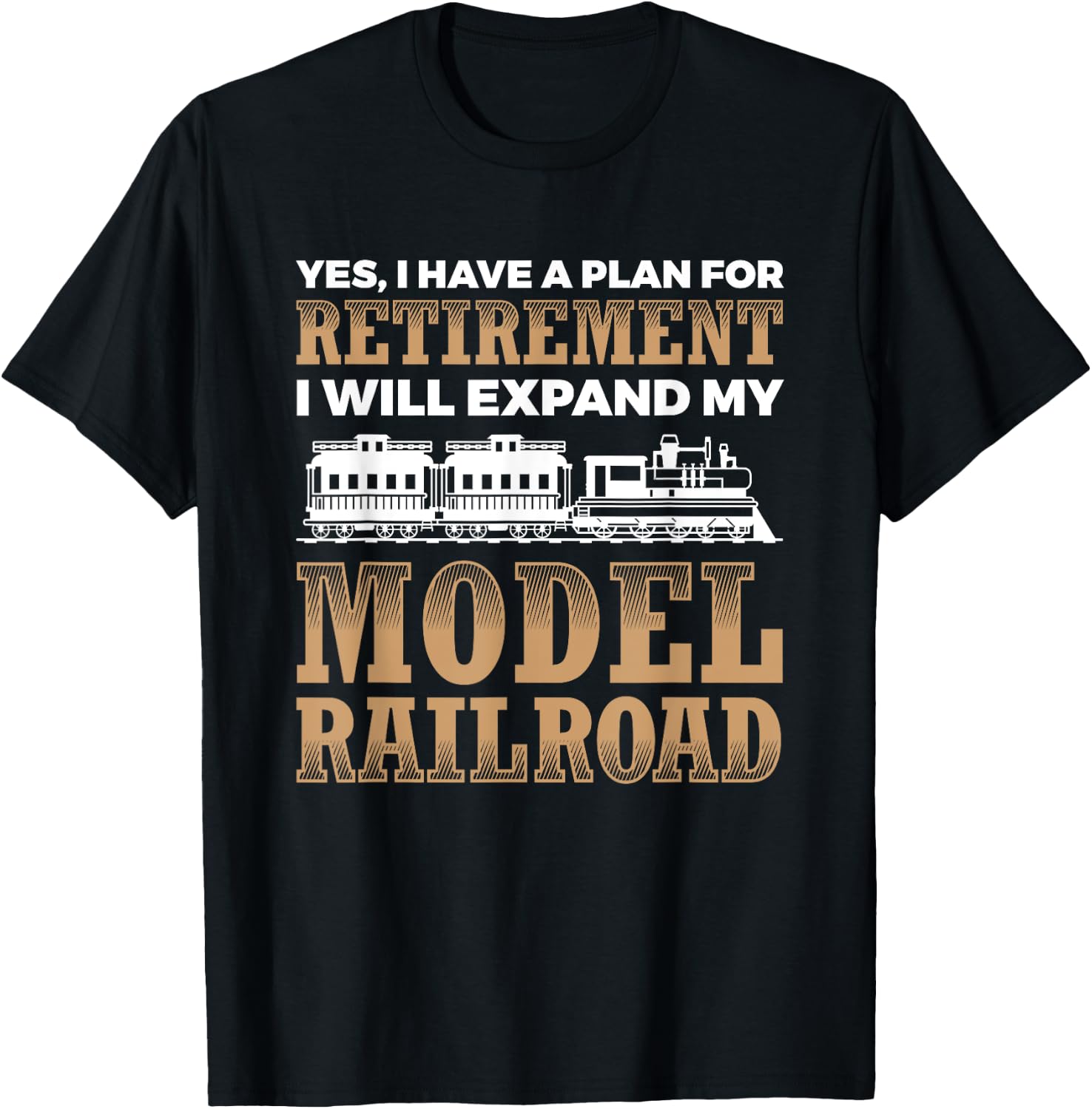 Retirement Plan Model Railroad Trains Locomotive T-Shirt - T-Shirt | Black