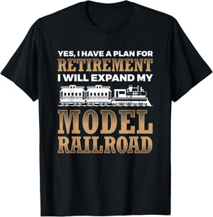 Retirement Plan Model Railroad Trains Locomotive T-Shirt - T-Shirt | Black