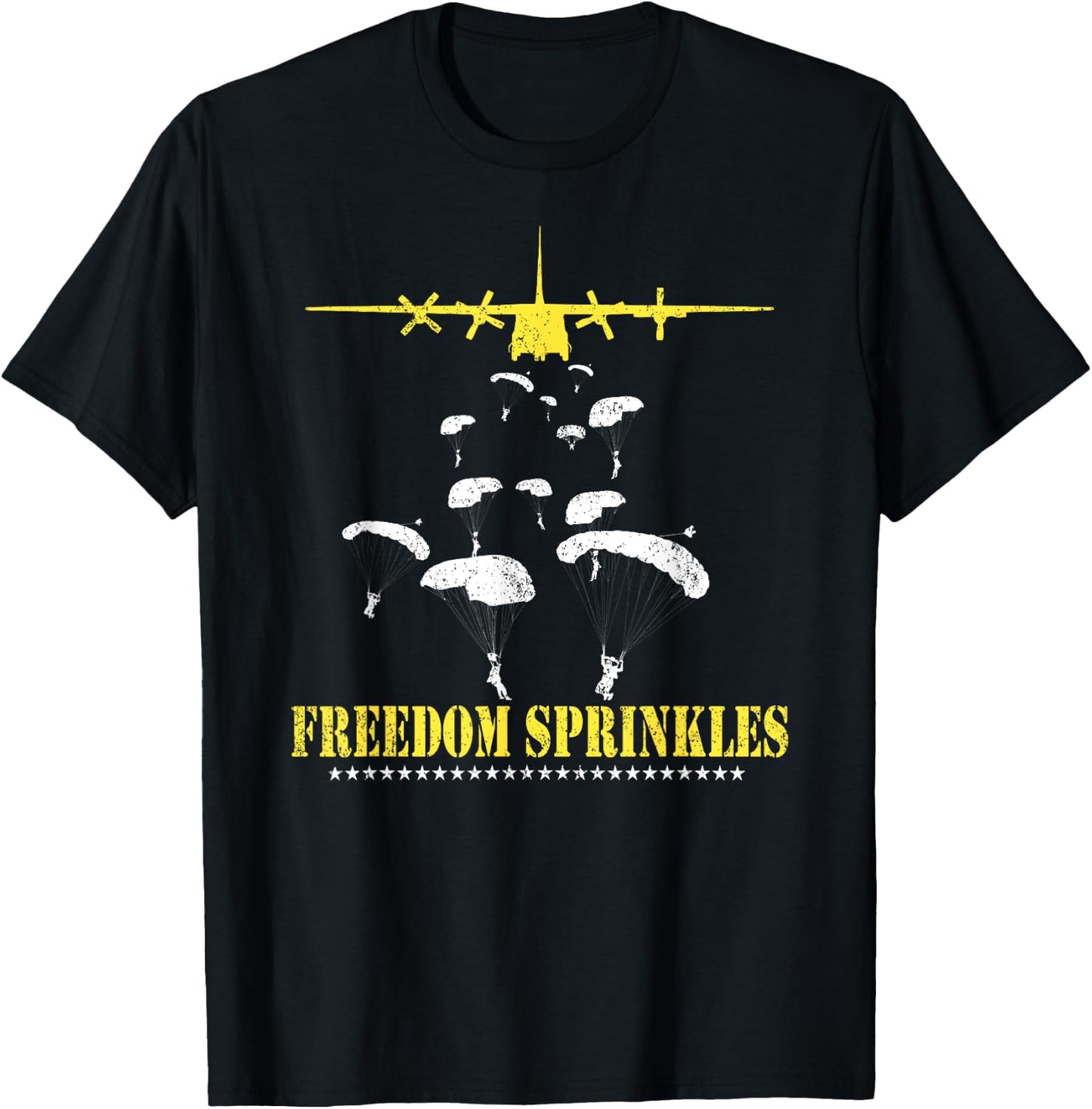 Army Paratrooper Freedom Sprinkles 82nd 101st Airborne T-Shirt - T-Shirt | Black