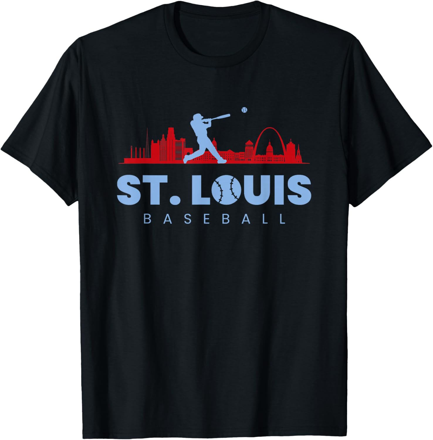 St Louis Baseball Vintage Minimalist Retro Baseball Lover T-Shirt - T-Shirt | Black
