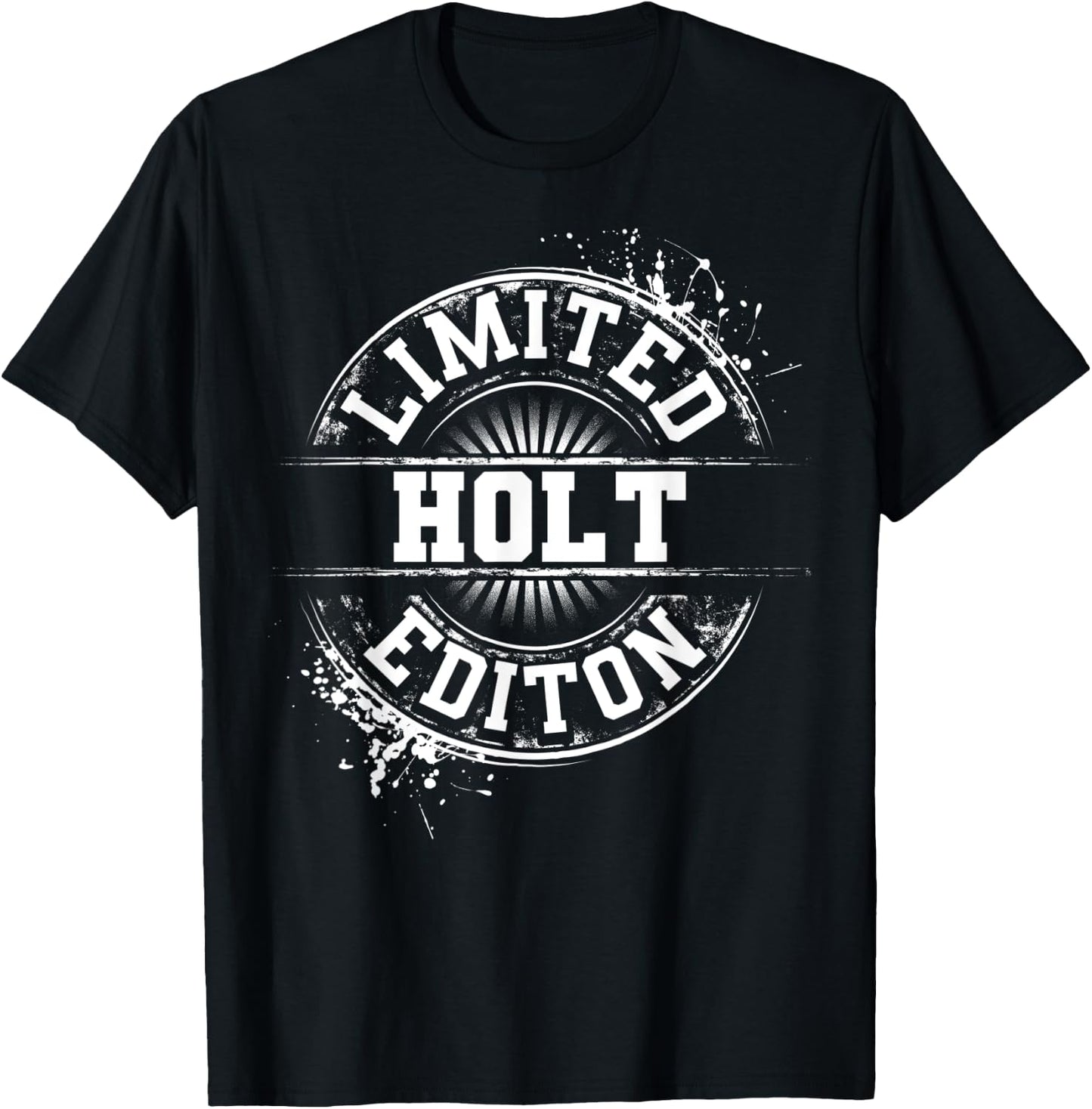 HOLT Funny Surname Family Tree Birthday Reunion Gift T-Shirt - T-Shirt | Black