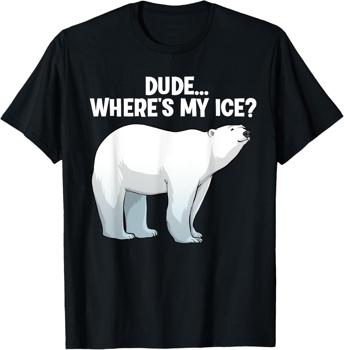 Funny Polar Bear Design Women Kids Polar Bear Lovers T-Shirt - T-Shirt | Black