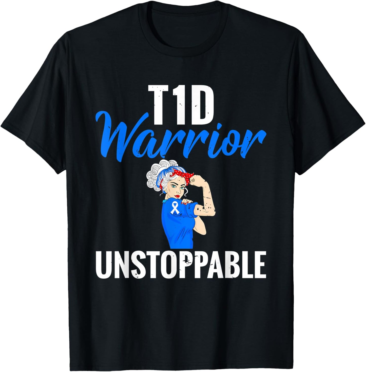 Funny Retro Diabetes Warrior T-Shirt - T-Shirt | Black
