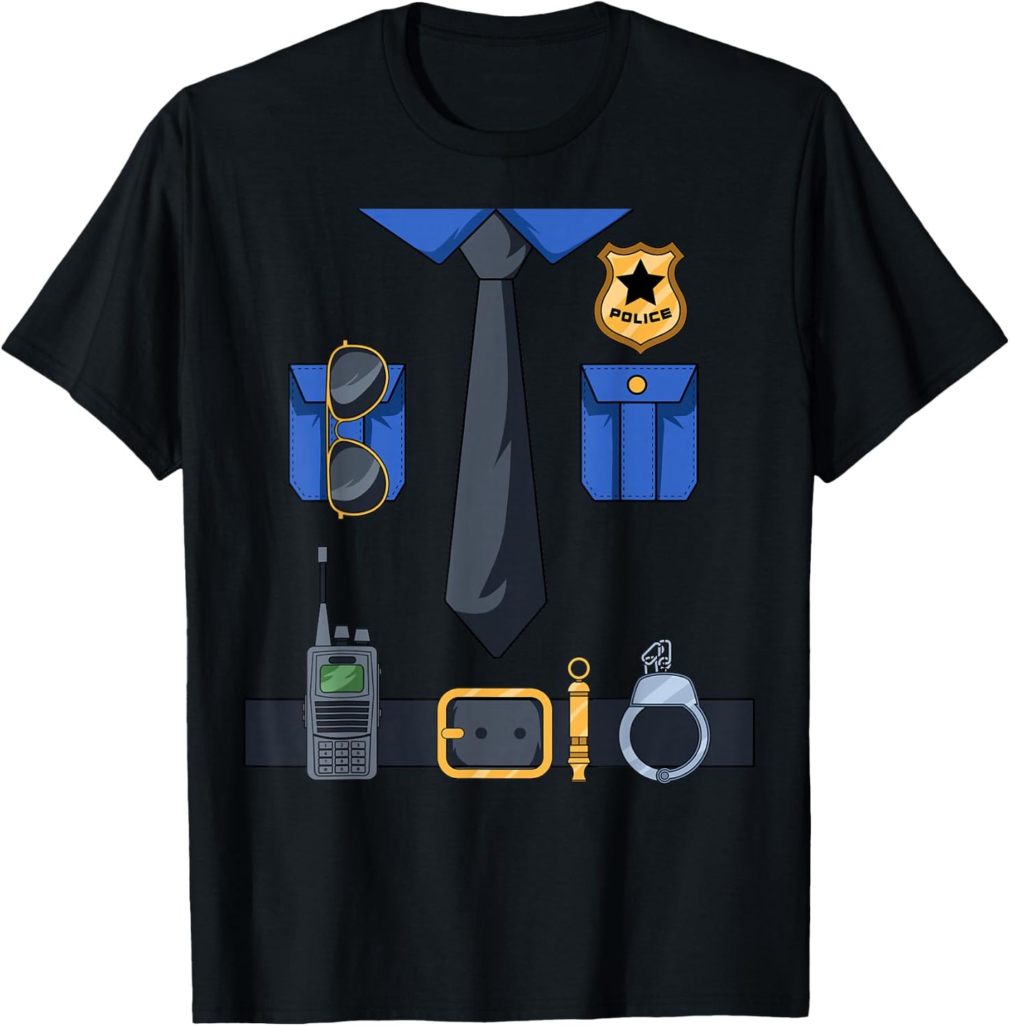 Police Officer Costume Policeman Enforcer Policewoman Cop T-Shirt - T-Shirt | Black
