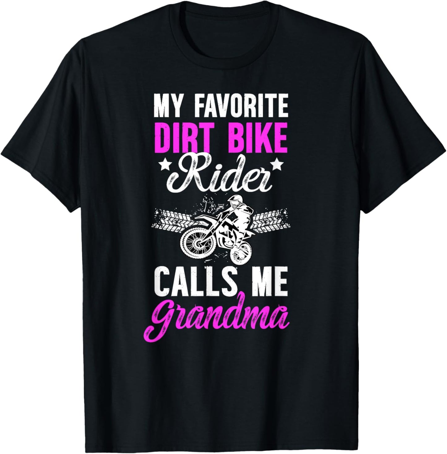 Proud Dirt Bike Grandma Of A Dirt Biker Grandmother T-Shirt - T-Shirt | Black