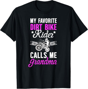 Proud Dirt Bike Grandma Of A Dirt Biker Grandmother T-Shirt - T-Shirt | Black
