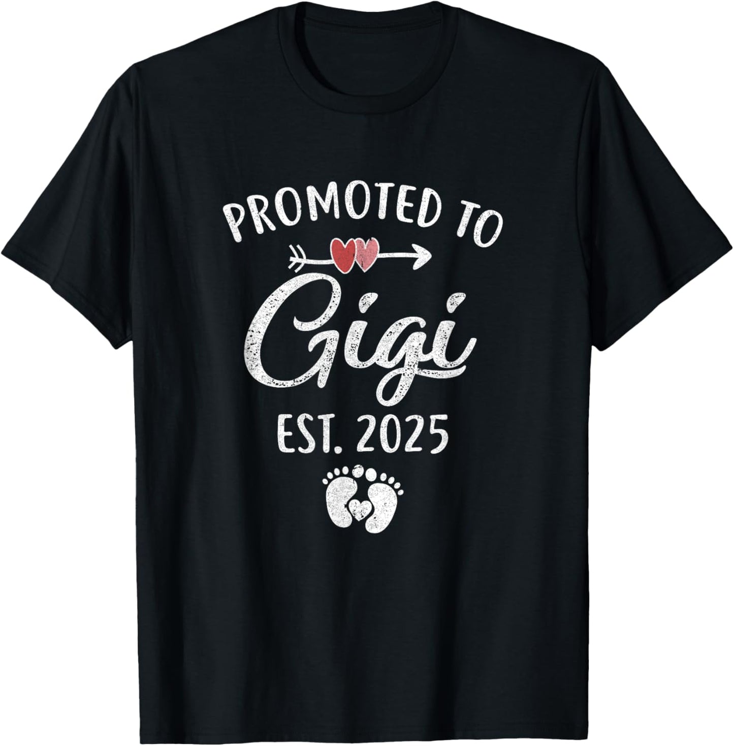Promoted To Gigi Est 2025 Funny First Time Mothers Day T-Shirt - T-Shirt | Black