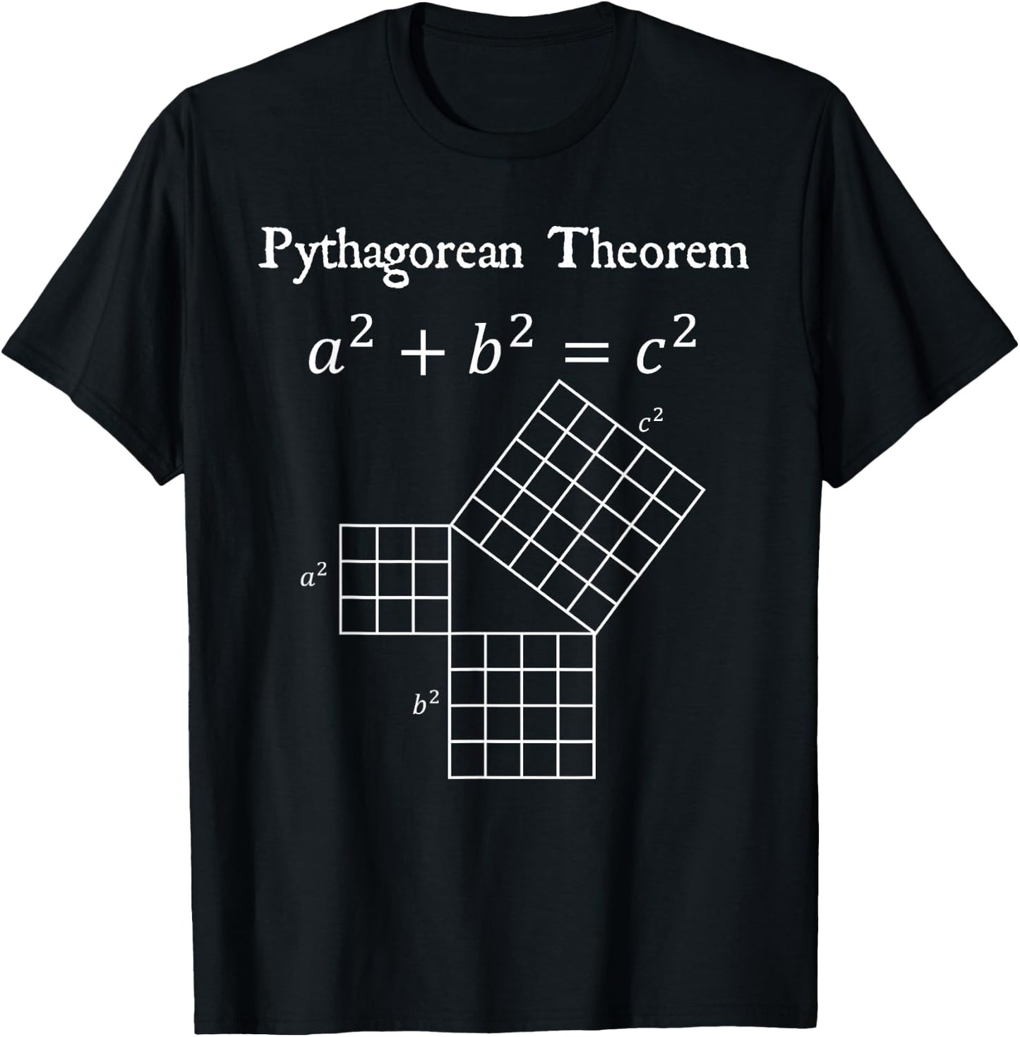 Nerdy Pythagorean Theorem Triangles Math Teacher Geek Gift T-Shirt - T-Shirt | Black