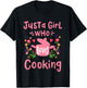 Kids Cook Chef Just A Girl Who Loves Cooking Gift T-Shirt - T-Shirt | Black