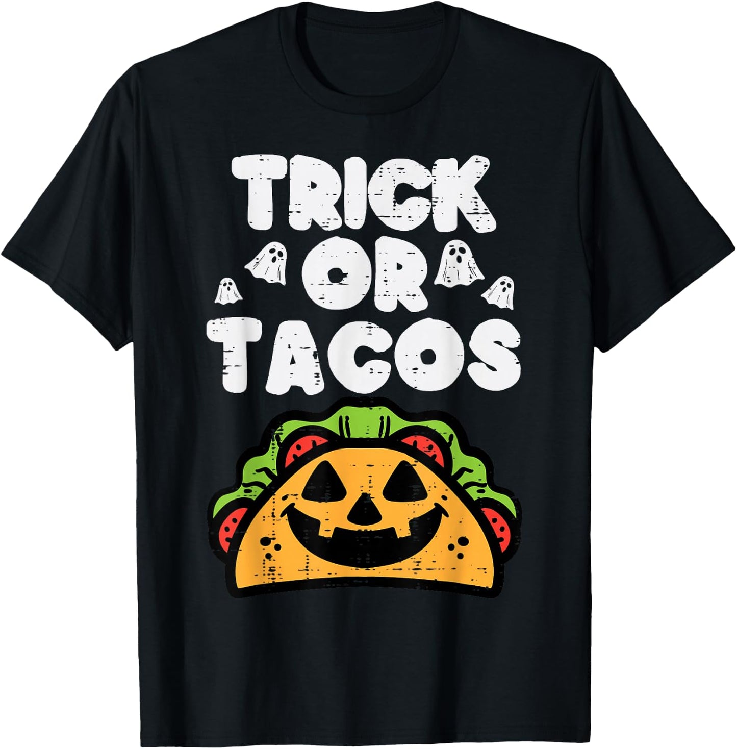 Halloween Trick Or Tacos Mexican Food Costume Men Women Kids T-Shirt - T-Shirt | Black