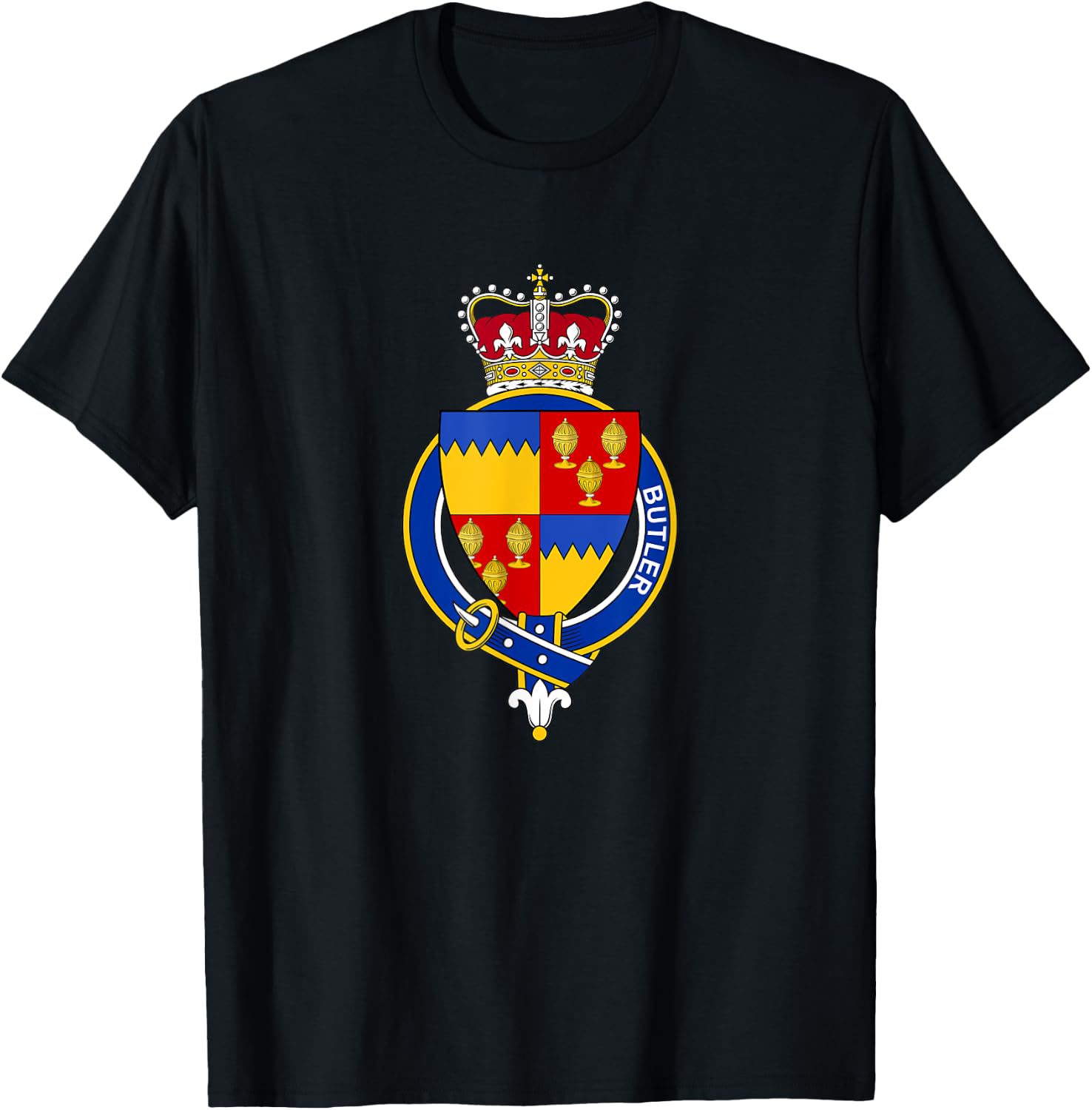 Butler Coat of Arms - Family Crest T-Shirt - T-Shirt | Black
